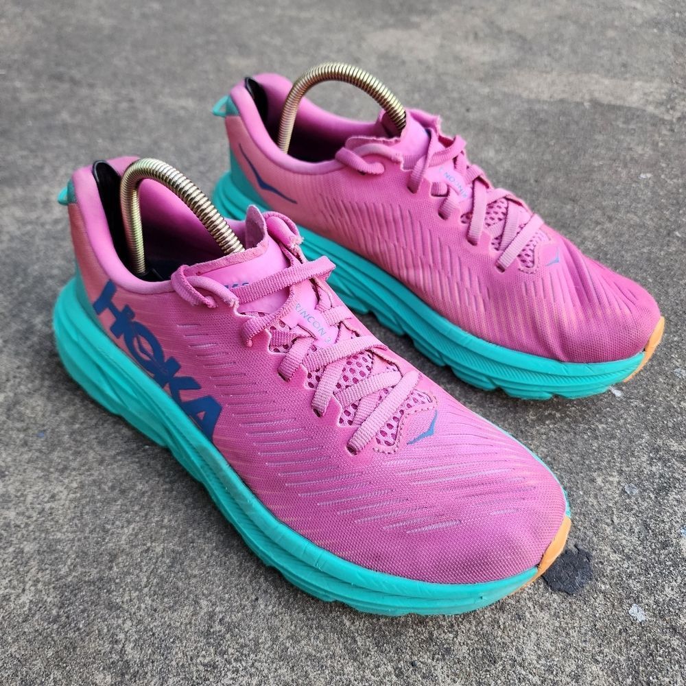 Hoka Women's Pink and Teal Athletic Shoes